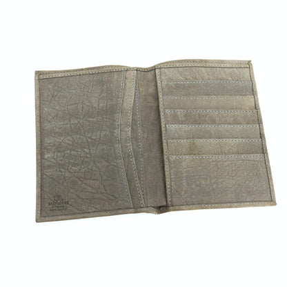 【中古】ベルヴェデーレ BELVEDERE FIRENZE エレファント レザー 二つ折り財布 グレイッシュカーキ【 状態ランクB 】【 メンズ 】