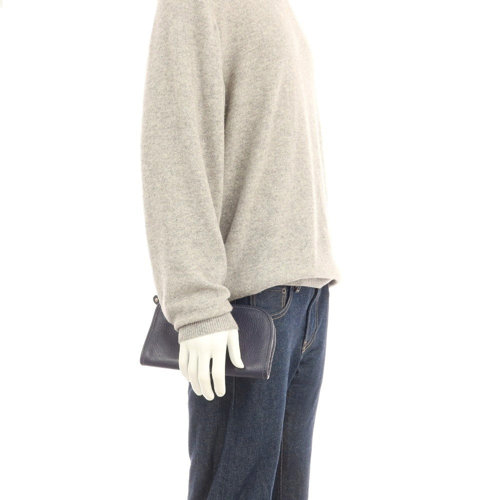 【中古】トラモンターノ TRAMONTANO グレインレザー ミニ クラッチバッグ ネイビー【 状態ランクB 】【 メンズ 】