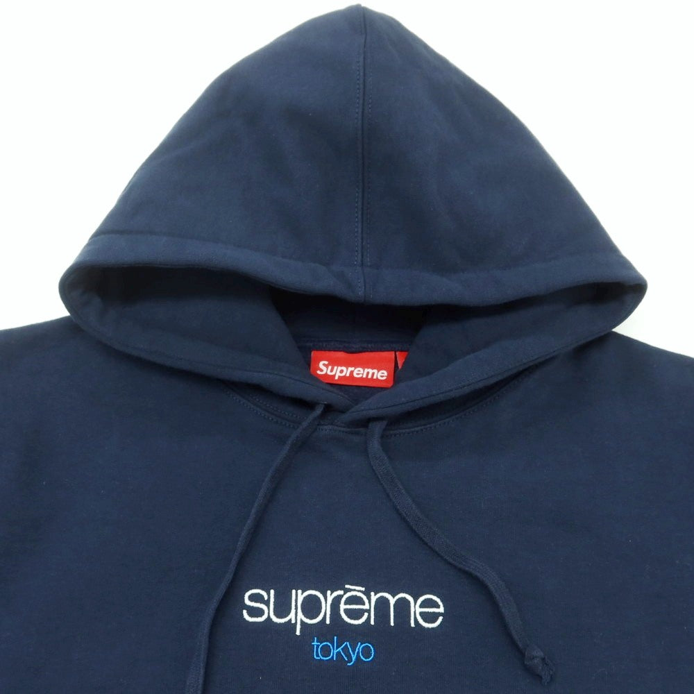 【中古】シュプリーム Supreme 2025年秋冬 Classic Logo Shop Hooded Sweatshirt パーカー ネイビー【 M 】【 状態ランクC 】【 メンズ 】