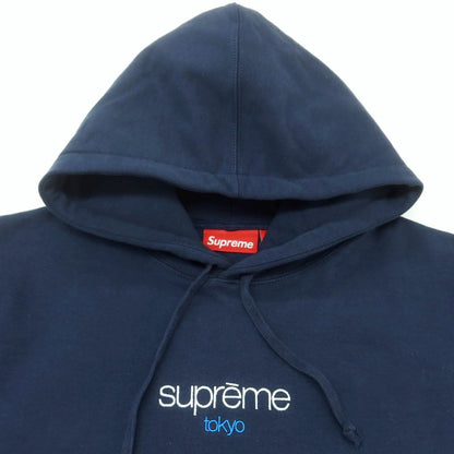 【中古】シュプリーム Supreme 2025年秋冬 Classic Logo Shop Hooded Sweatshirt パーカー ネイビー【 M 】【 状態ランクC 】【 メンズ 】
