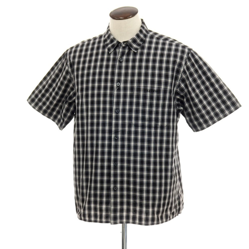 【中古】シュプリーム Supreme 2025年春夏 Mini Plaid S/S Shirt コットン チェック 半袖シャツ ブラックxホワイト【サイズL】【 状態ランクB 】【 メンズ 】