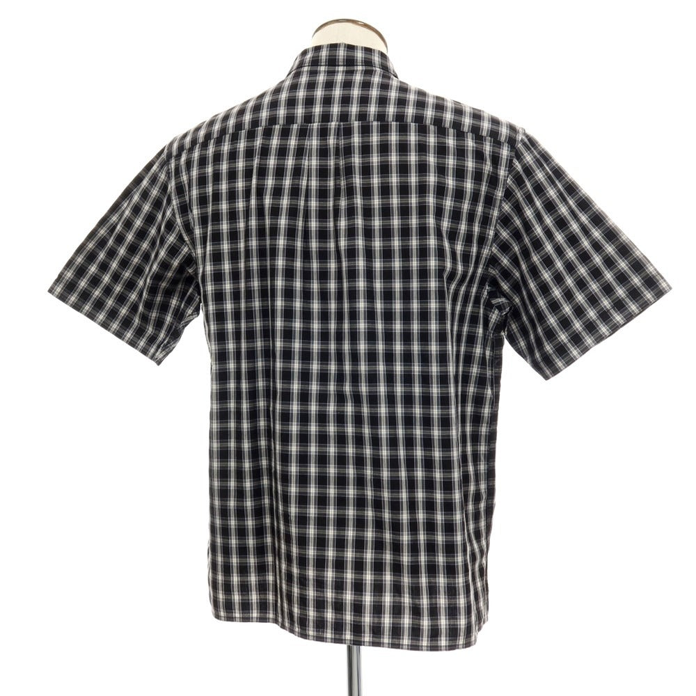 【中古】シュプリーム Supreme 2025年春夏 Mini Plaid S/S Shirt コットン チェック 半袖シャツ ブラックxホワイト【サイズL】【 状態ランクB 】【 メンズ 】