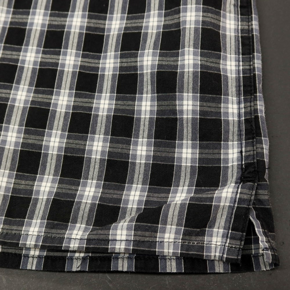 【中古】シュプリーム Supreme 2025年春夏 Mini Plaid S/S Shirt コットン チェック 半袖シャツ ブラックxホワイト【サイズL】【 状態ランクB 】【 メンズ 】