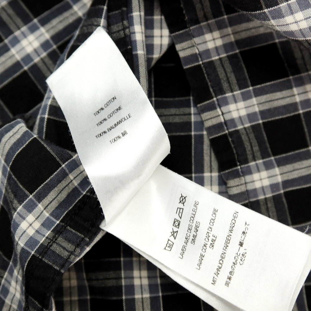 【中古】シュプリーム Supreme 2025年春夏 Mini Plaid S/S Shirt コットン チェック 半袖シャツ ブラックxホワイト【サイズL】【 状態ランクB 】【 メンズ 】