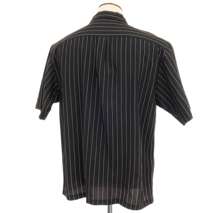 【中古】シュプリーム Supreme 2025年春夏 Stripe S/S Pajama Shirt レーヨンナイロン 半袖シャツ ブラックxホワイト【サイズM】【 状態ランクB 】【 メンズ 】