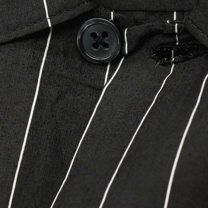 【中古】シュプリーム Supreme 2025年春夏 Stripe S/S Pajama Shirt レーヨンナイロン 半袖シャツ ブラックxホワイト【サイズM】【 状態ランクB 】【 メンズ 】