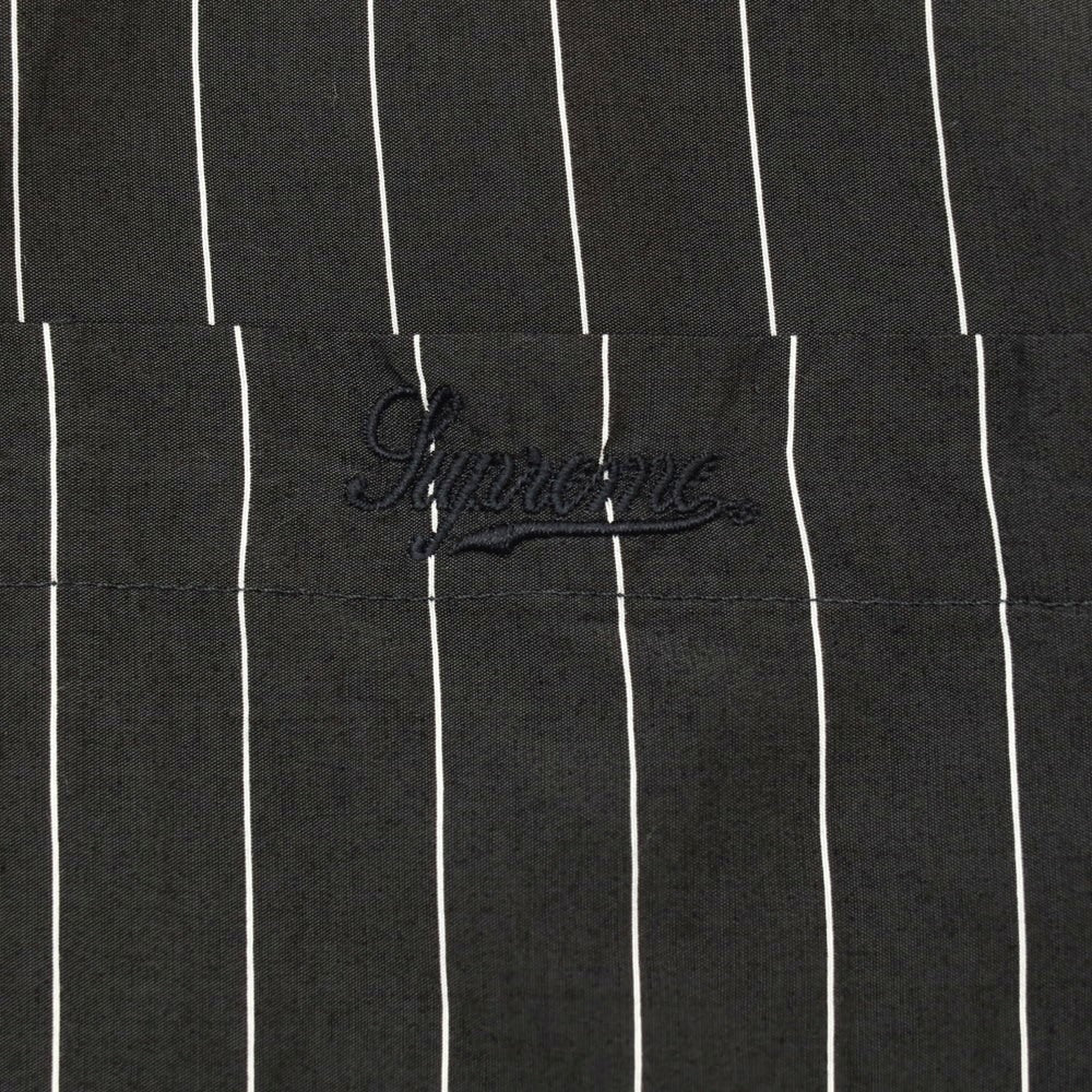 【中古】シュプリーム Supreme 2025年春夏 Stripe S/S Pajama Shirt レーヨンナイロン 半袖シャツ ブラックxホワイト【サイズM】【 状態ランクB 】【 メンズ 】