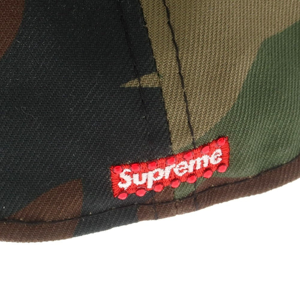 【中古】シュプリーム Supreme 2025年秋冬 Swarovski S Logo New Era カモフラージュ柄 キャップ グリーンxブラウン【 サイズ7 5/8 】【 状態ランクA 】【 メンズ 】 [BPD]