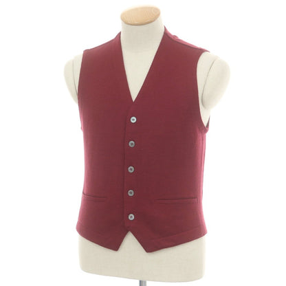 【中古】グランサッソ GRAN SASSO ウール ジレ ニットベスト ワインレッド【 44 】【 状態ランクB 】【 メンズ 】