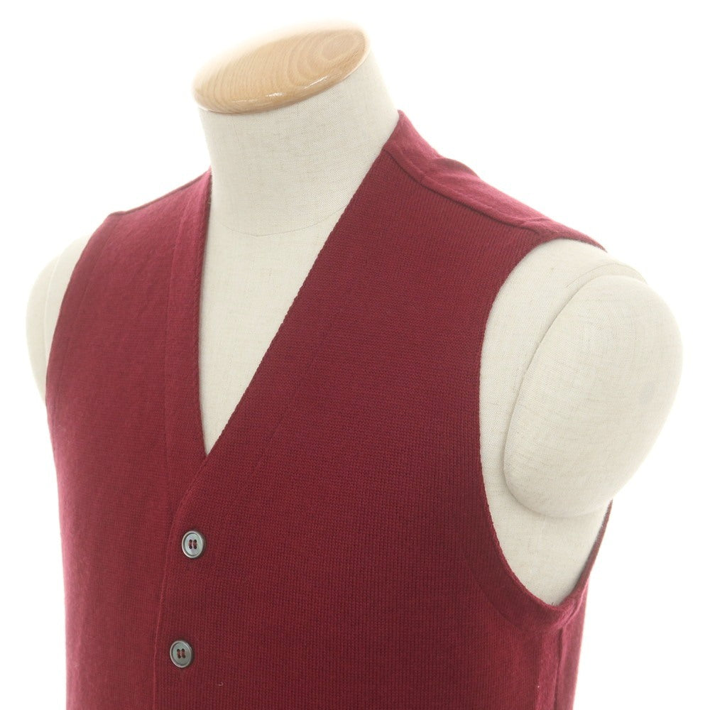 【中古】グランサッソ GRAN SASSO ウール ジレ ニットベスト ワインレッド【 44 】【 状態ランクB 】【 メンズ 】