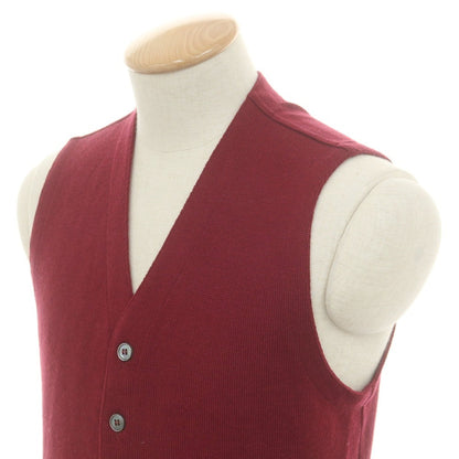 【中古】グランサッソ GRAN SASSO ウール ジレ ニットベスト ワインレッド【 44 】【 状態ランクB 】【 メンズ 】