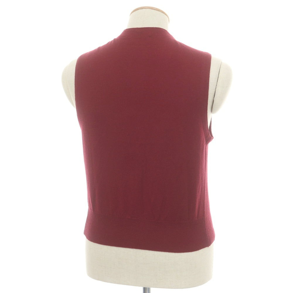 【中古】グランサッソ GRAN SASSO ウール ジレ ニットベスト ワインレッド【 44 】【 状態ランクB 】【 メンズ 】