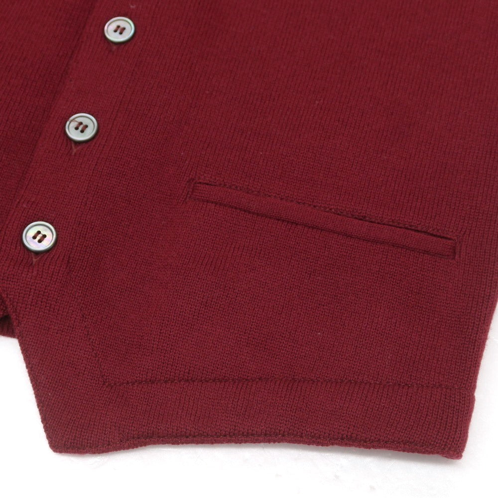 【中古】グランサッソ GRAN SASSO ウール ジレ ニットベスト ワインレッド【 44 】【 状態ランクB 】【 メンズ 】
