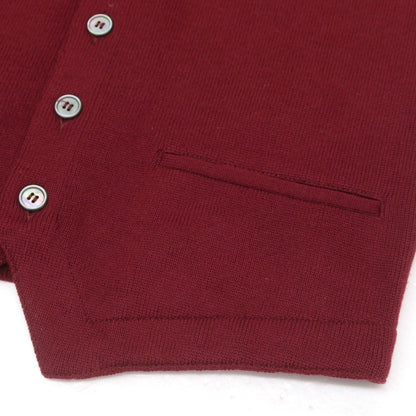 【中古】グランサッソ GRAN SASSO ウール ジレ ニットベスト ワインレッド【 44 】【 状態ランクB 】【 メンズ 】