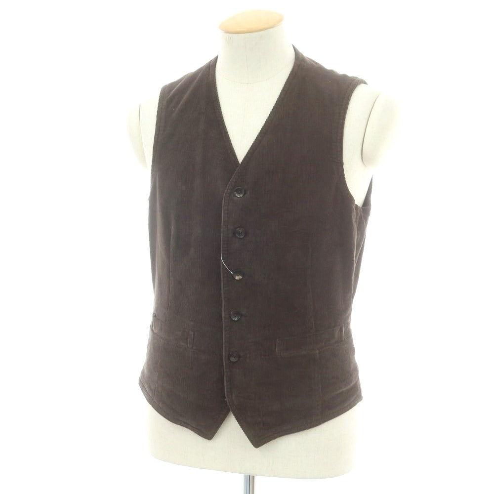 【中古】ラルディーニ LARDINI コーデュロイ カジュアル系ジレ ベスト ダークブラウン【サイズ44】【 状態ランクB 】【 メンズ 】[CPD]