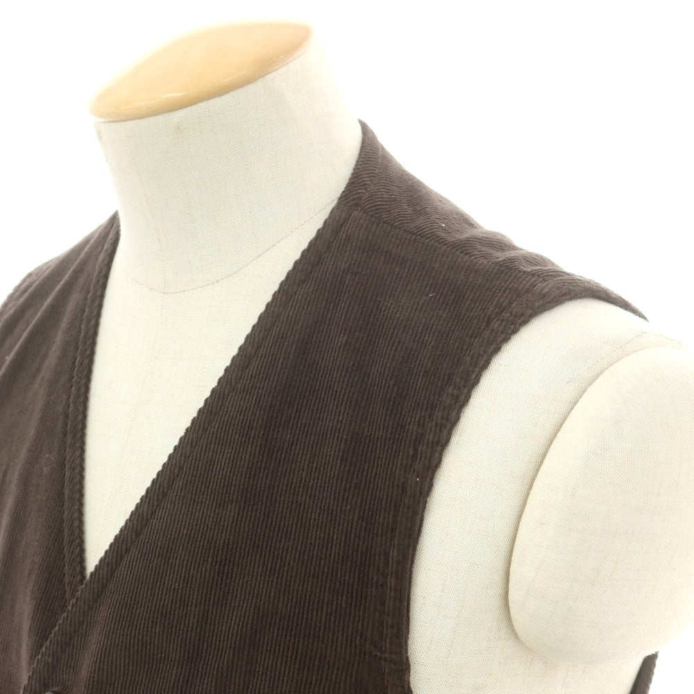 【中古】ラルディーニ LARDINI コーデュロイ カジュアル系ジレ ベスト ダークブラウン【サイズ44】【 状態ランクB 】【 メンズ 】[CPD]