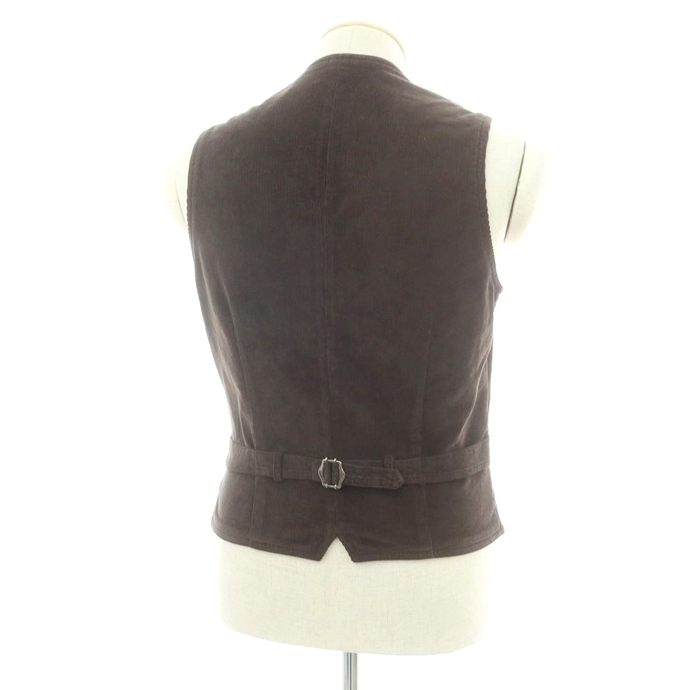 【中古】ラルディーニ LARDINI コーデュロイ カジュアル系ジレ ベスト ダークブラウン【サイズ44】【 状態ランクB 】【 メンズ 】[CPD]
