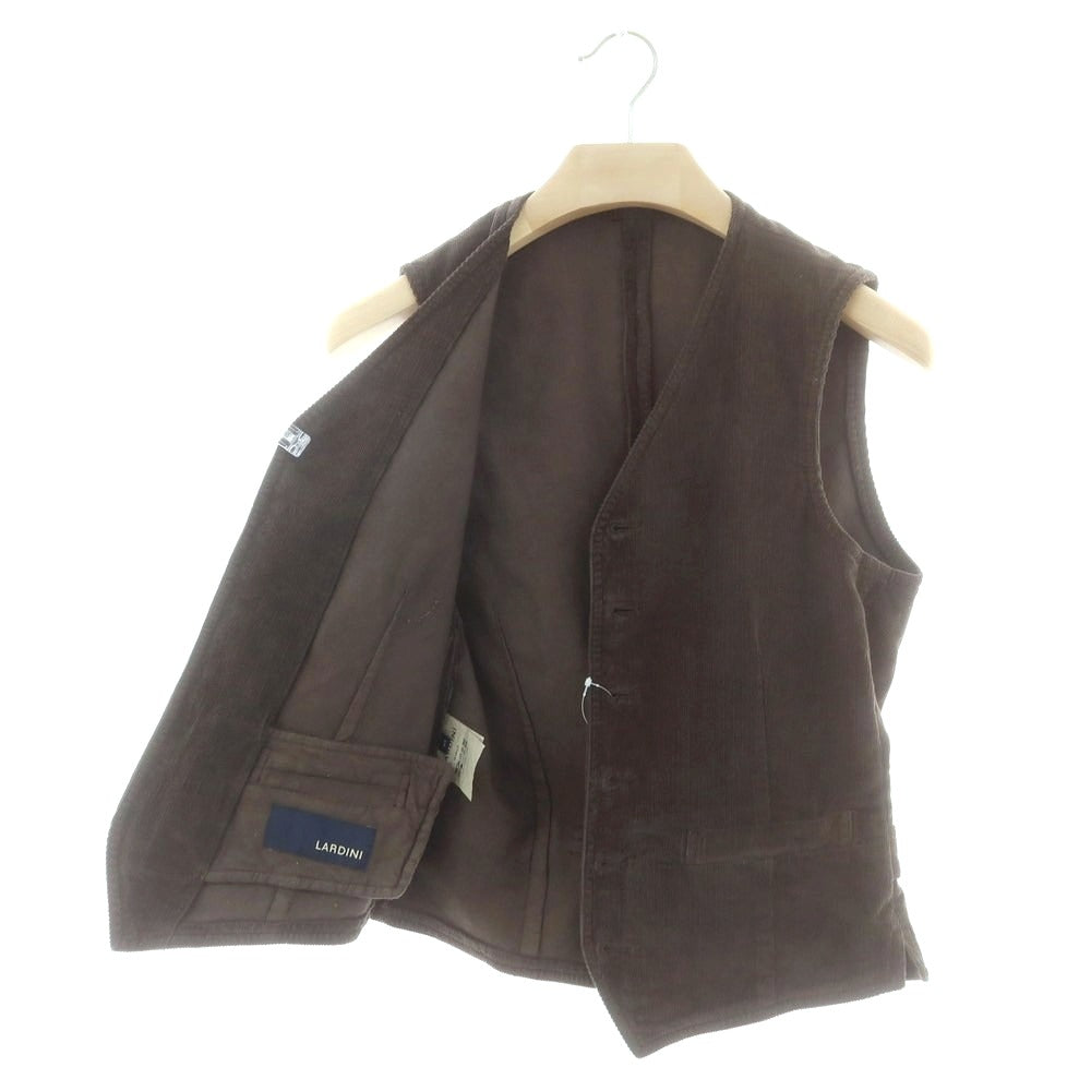 【中古】ラルディーニ LARDINI コーデュロイ カジュアル系ジレ ベスト ダークブラウン【サイズ44】【 状態ランクB 】【 メンズ 】[CPD]