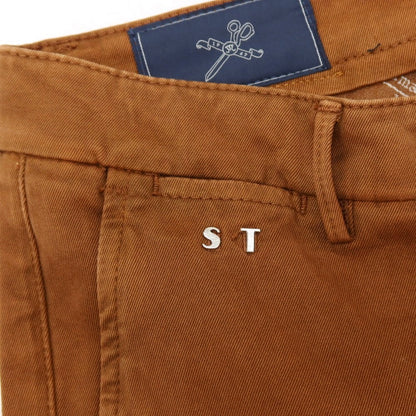 【中古】トラマロッサ Tramarossa ストレッチ コットン カジュアルスラックスパンツ ブラウン【サイズ28】【 状態ランクB 】【 メンズ 】