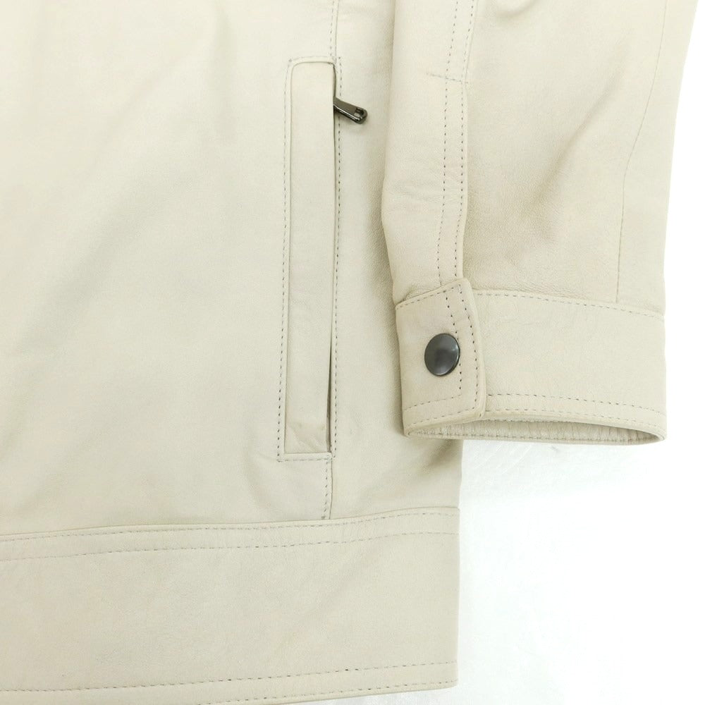 【中古】エンメティ EMMETI ラムレザー ライダースジャケット サンドベージュ【 サイズ48 】【 状態ランクD 】【 メンズ 】 [BPD]