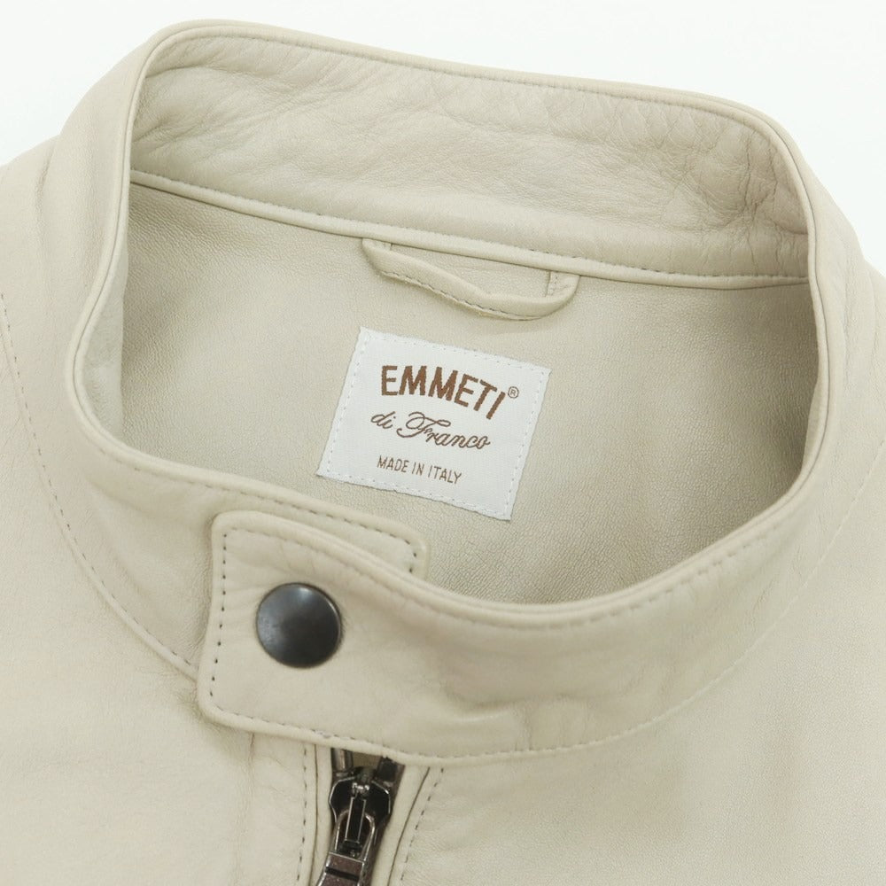 【中古】エンメティ EMMETI ラムレザー ライダースジャケット サンドベージュ【 サイズ48 】【 状態ランクD 】【 メンズ 】 [BPD]