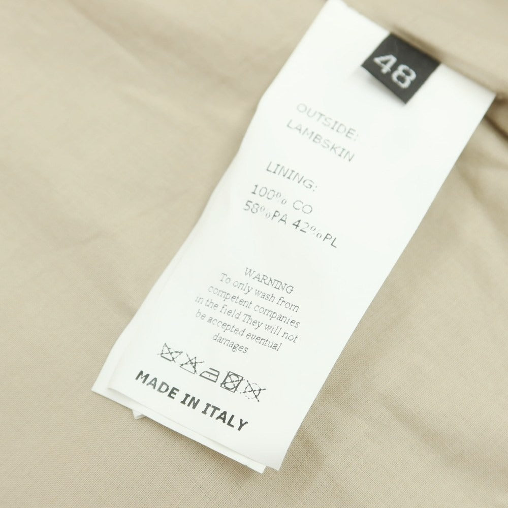 【中古】エンメティ EMMETI ラムレザー ライダースジャケット サンドベージュ【 48 】【 状態ランクD 】【 メンズ 】