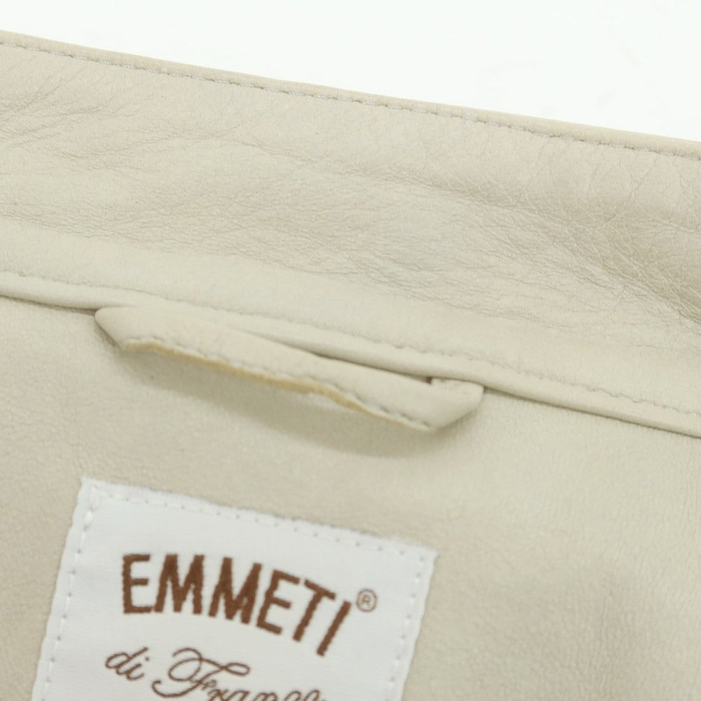 【中古】エンメティ EMMETI ラムレザー ライダースジャケット サンドベージュ【 サイズ48 】【 状態ランクD 】【 メンズ 】 [BPD]