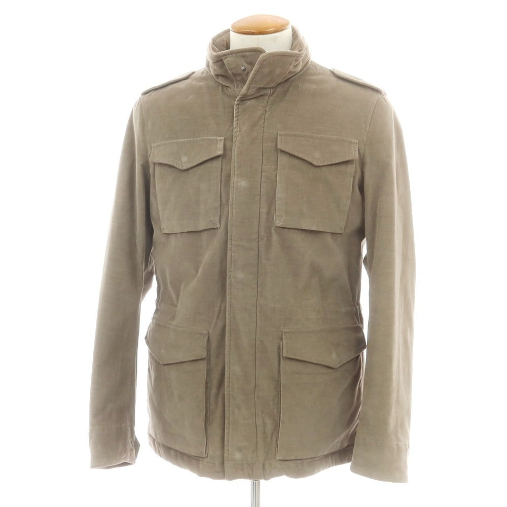 【中古】ヘルノ Herno ストレッチコーデュロイ M-65 中綿ブルゾン グレイッシュカーキ【 48 】【 状態ランクC 】【 メンズ 】
