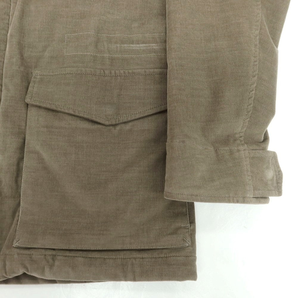 【中古】ヘルノ Herno ストレッチコーデュロイ M-65 中綿ブルゾン グレイッシュカーキ【 48 】【 状態ランクC 】【 メンズ 】