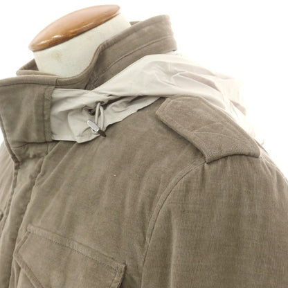 【中古】ヘルノ Herno ストレッチコーデュロイ M-65 中綿ブルゾン グレイッシュカーキ【 48 】【 状態ランクC 】【 メンズ 】