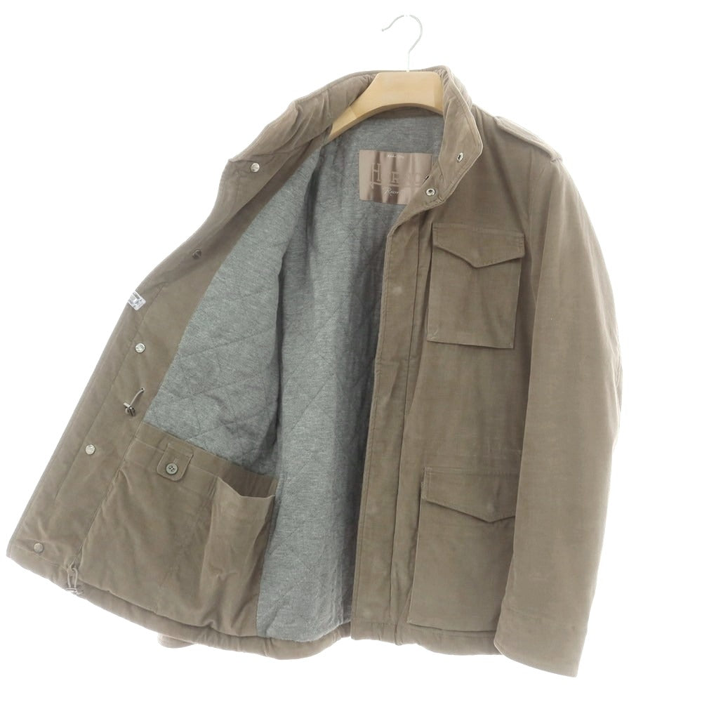 【中古】ヘルノ Herno ストレッチコーデュロイ M-65 中綿ブルゾン グレイッシュカーキ【 48 】【 状態ランクC 】【 メンズ 】