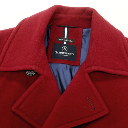 【中古】シュナイダー SCHNEIDERS ウールナイロン ピーコート レッド【 50 】【 状態ランクB 】【 メンズ 】