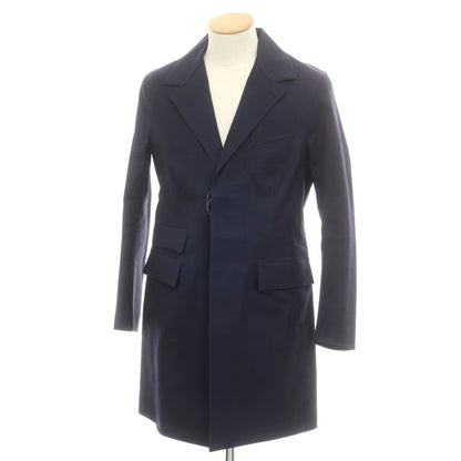 【中古】ハンコック HANCOCK ウール ゴム引き チェスターフィールドコート ネイビー【 38 】【 状態ランクD 】【 メンズ 】