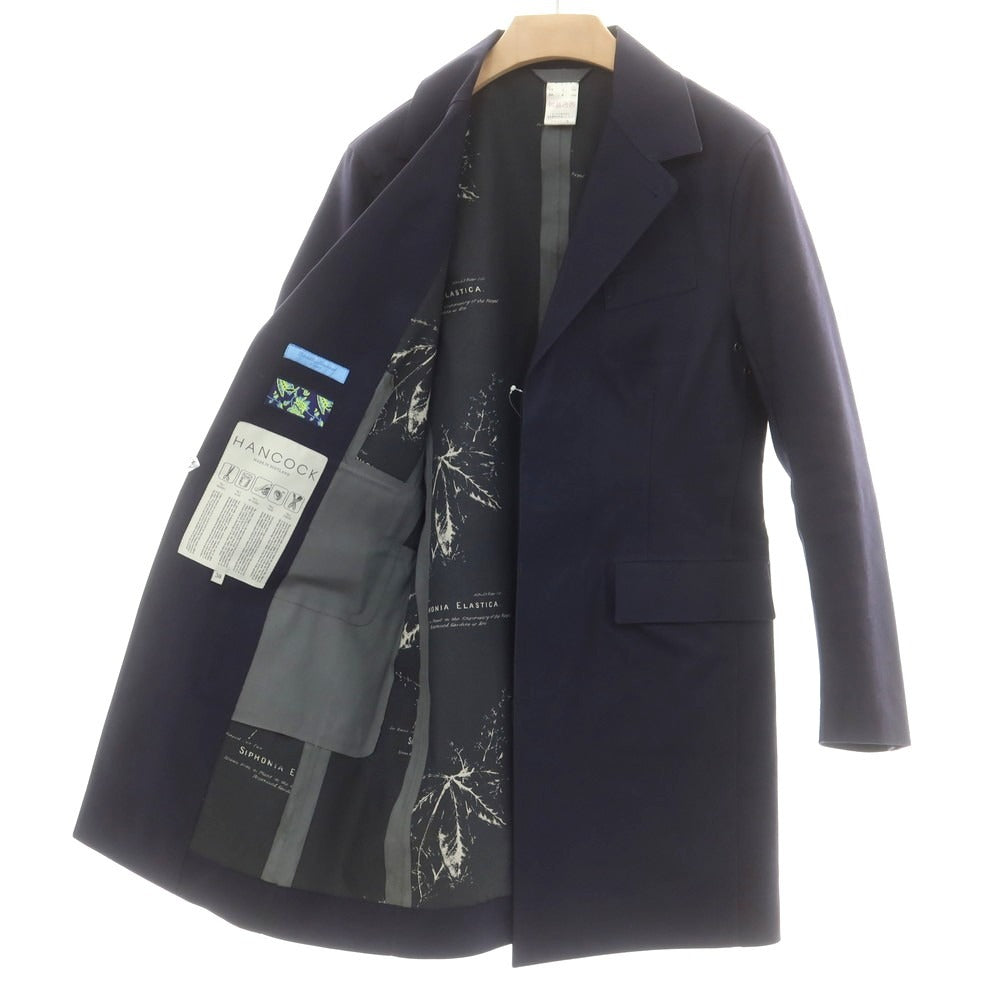 【中古】ハンコック HANCOCK ウール ゴム引き チェスターフィールドコート ネイビー【 38 】【 状態ランクD 】【 メンズ 】