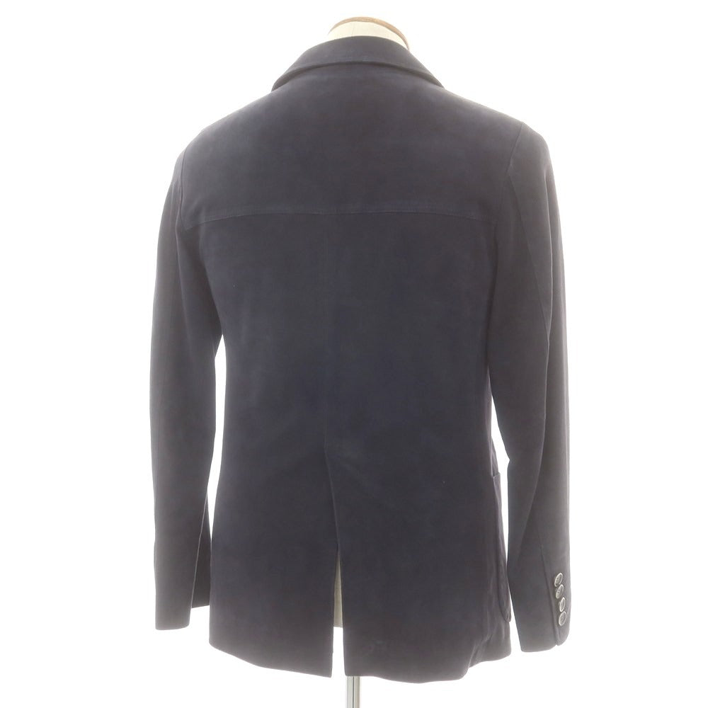 【中古】エンメティ EMMETI スエードレザー ダブルジャケット ネイビー【 46 】【 状態ランクC 】【 メンズ 】