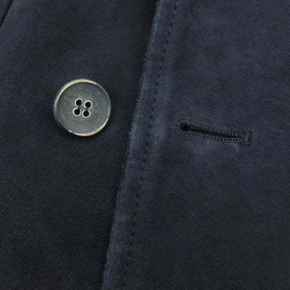 【中古】エンメティ EMMETI スエードレザー ダブルジャケット ネイビー【 46 】【 状態ランクC 】【 メンズ 】