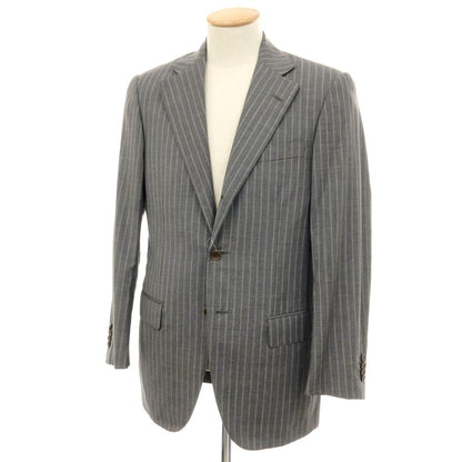 【中古】ラファエル カルーゾ CARUSO Raffaele Caruso ウール ストライプ 3B テーラードジャケット グレー【サイズ44】【 状態ランクB 】【 メンズ 】