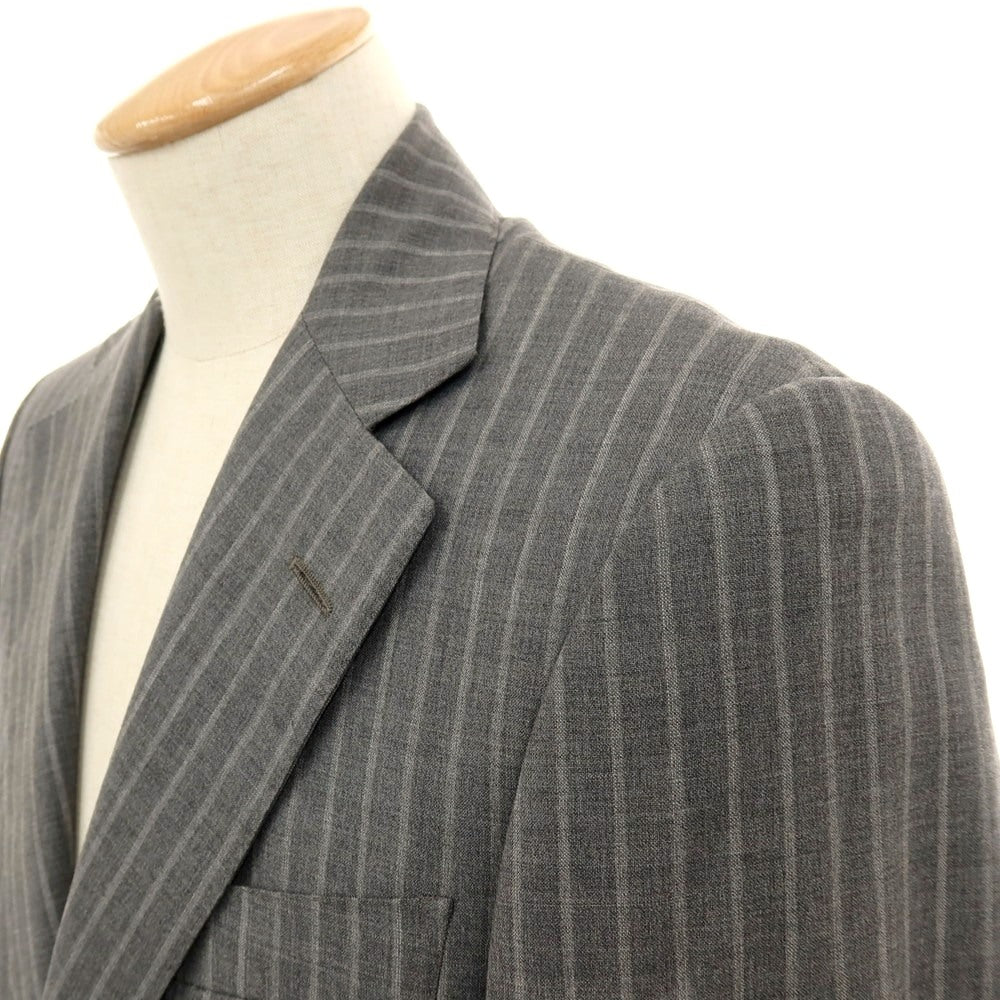 【中古】ラファエル カルーゾ CARUSO Raffaele Caruso ウール ストライプ 3B テーラードジャケット グレー【サイズ44】【 状態ランクB 】【 メンズ 】