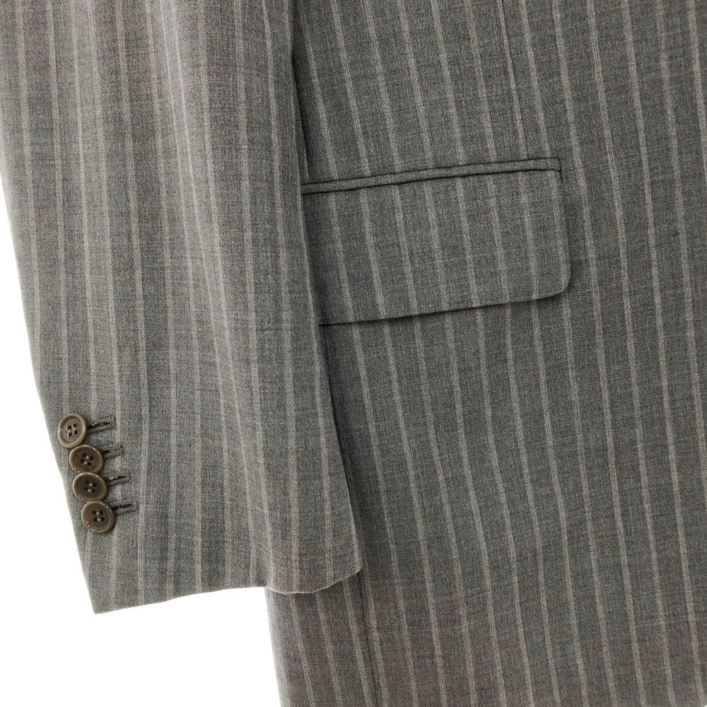 【中古】ラファエル カルーゾ CARUSO Raffaele Caruso ウール ストライプ 3B テーラードジャケット グレー【サイズ44】【 状態ランクB 】【 メンズ 】