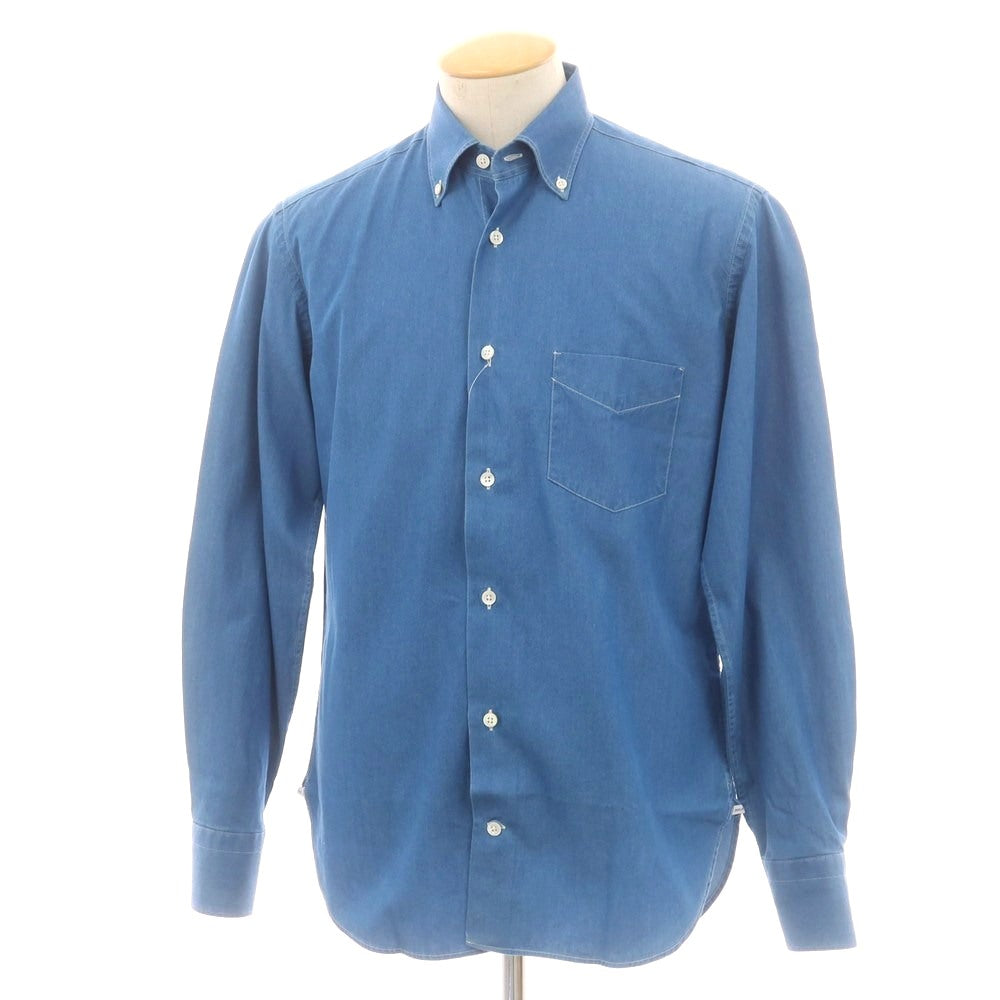 【中古】ダノリス DANOLIS コットン ダンガリー ボタンダウン カジュアルシャツ ブルー【 38 】【 状態ランクB 】【 メンズ 】