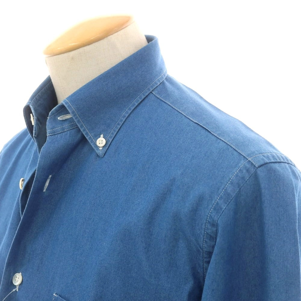 【中古】ダノリス DANOLIS コットン ダンガリー ボタンダウン カジュアルシャツ ブルー【 38 】【 状態ランクB 】【 メンズ 】