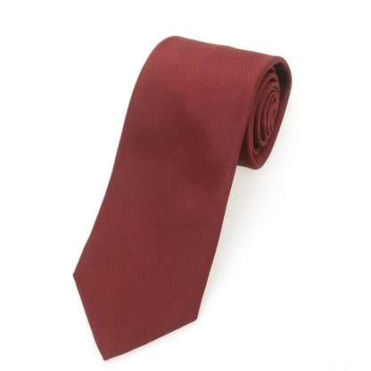 【中古】フィオリオ FIORIO シルク 無地ネクタイ マルーン【 状態ランクA 】【 メンズ 】