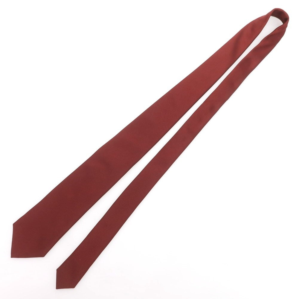 【中古】フィオリオ FIORIO シルク 無地ネクタイ マルーン【 状態ランクA 】【 メンズ 】