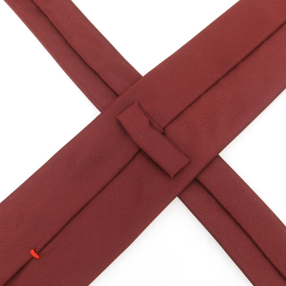 【中古】フィオリオ FIORIO シルク 無地ネクタイ マルーン【 状態ランクA 】【 メンズ 】