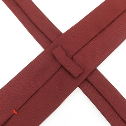 【中古】フィオリオ FIORIO シルク 無地ネクタイ マルーン【 状態ランクA 】【 メンズ 】