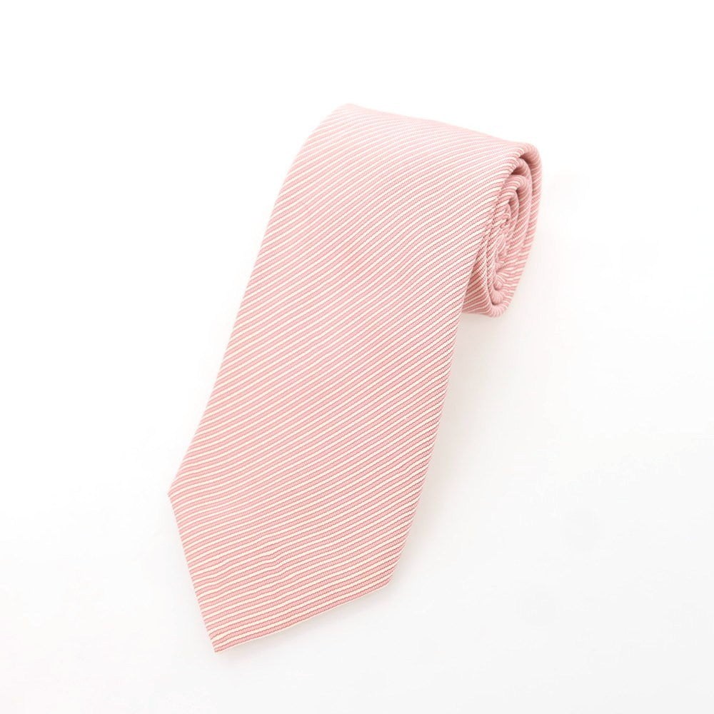 【中古】ドレイクス DRAKES シルクコットン ストライプ柄ネクタイ ピンク【 状態ランクB 】【 メンズ 】