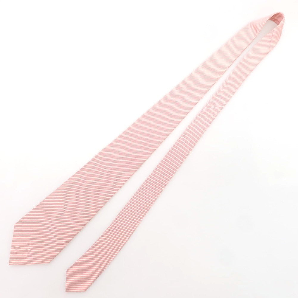 【中古】ドレイクス DRAKES シルクコットン ストライプ柄ネクタイ ピンク【 状態ランクB 】【 メンズ 】