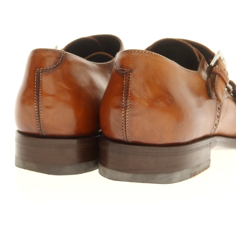 【中古】アントニオ マウリッツィ ANTONIO MAURIZI ESTNATION別注 ダブルモンク ドレスシューズ ライトブラウン【 40 】【 状態ランクC 】【 メンズ 】