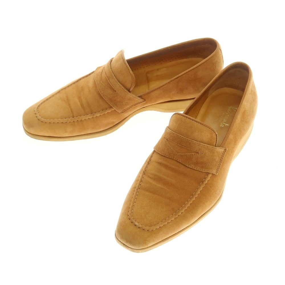 【中古】フェランテ FERRANTE スエード コインローファー ベージュ【 6 1/2 】【 状態ランクC 】【 メンズ 】