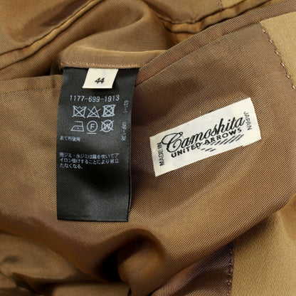 【中古】カモシタ camoshita レーヨンコットンポリウレタン 2つボタンスーツ ベージュ【サイズ44】【 状態ランクC 】【 メンズ 】